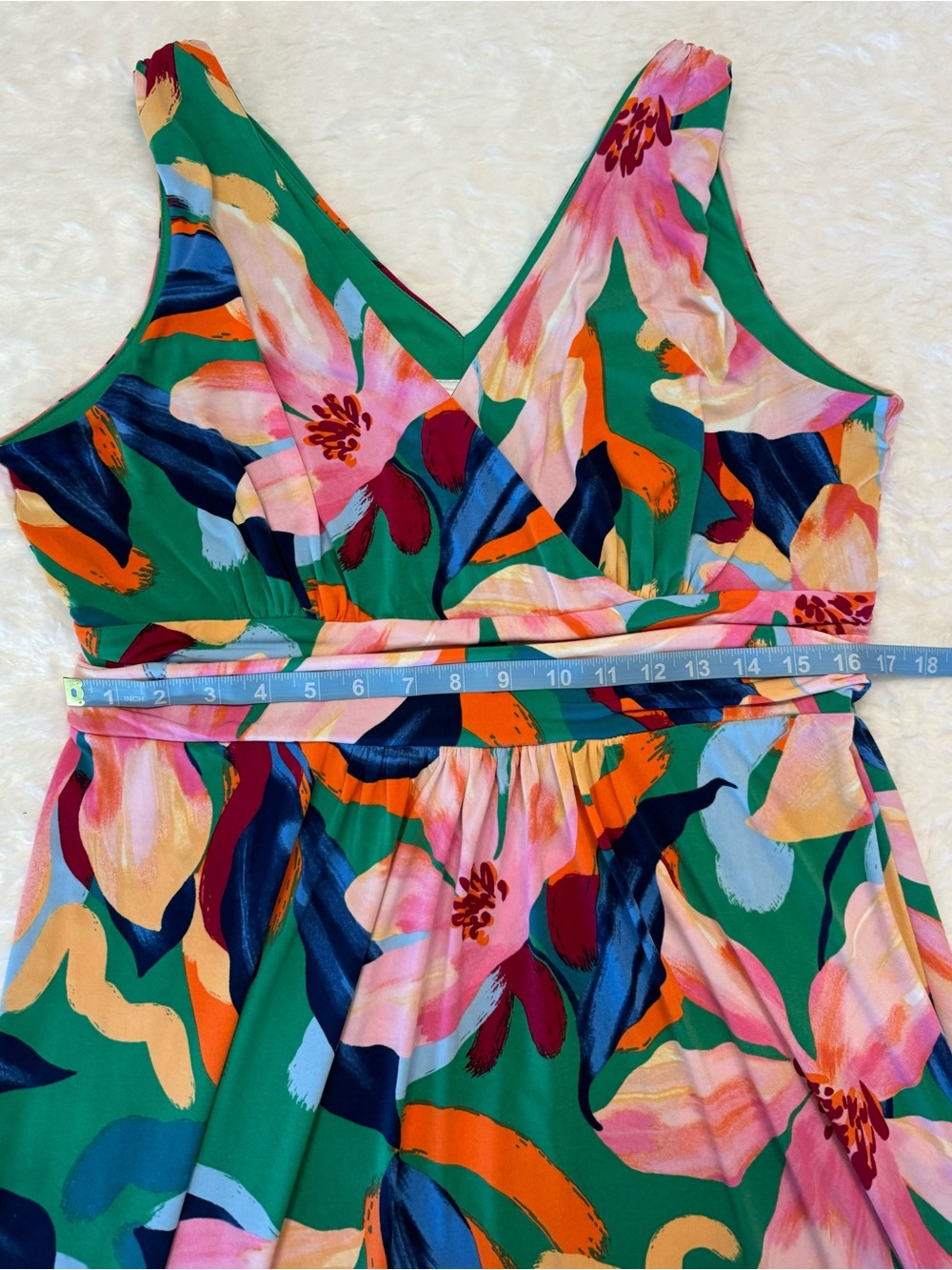 Pappagallo Tropical Floral V-Neck Maxi In Size Large - Picture 14 of 15